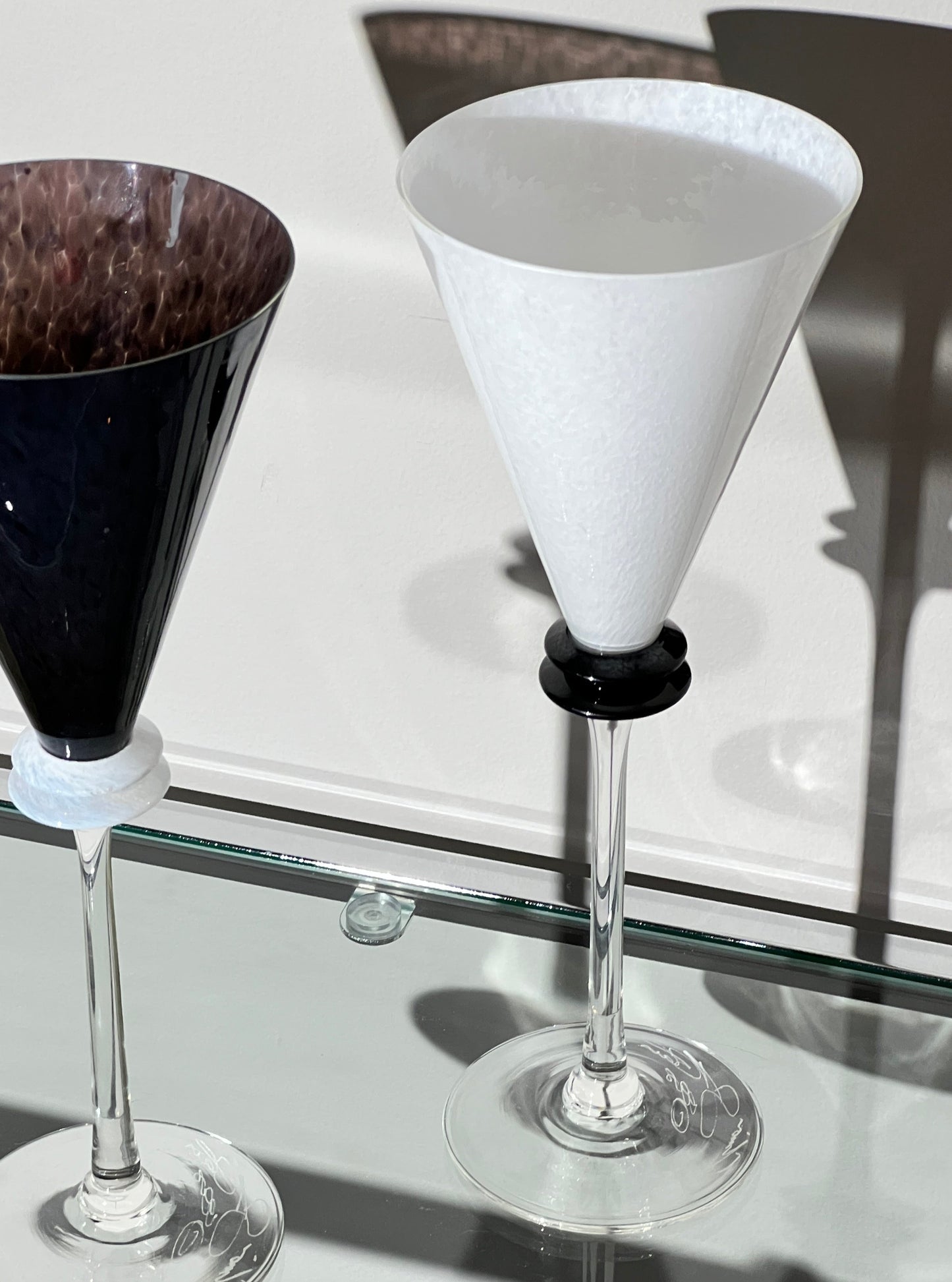 Black & White Wine Glass