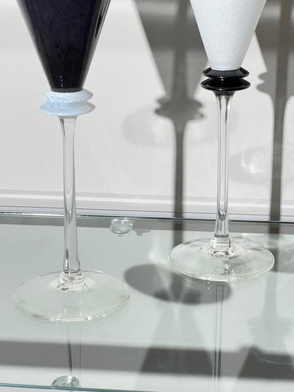 Black & White Wine Glass