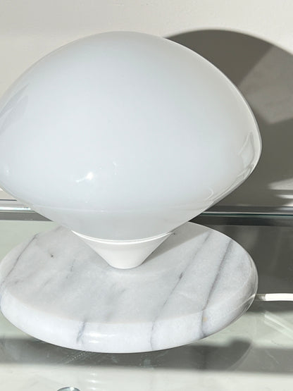 Vintage Marble & Glass Mushroom Lamp