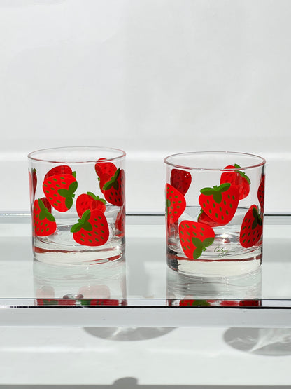 Vintage Strawberry Whiskey Glass