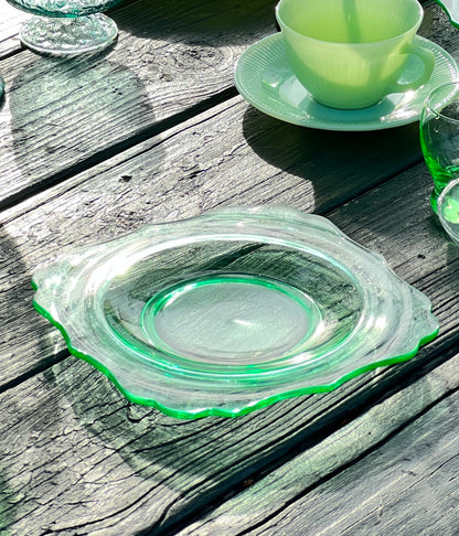 Vintage Square Green Glass