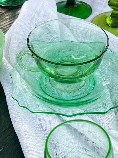 Vintage Square Green Glass