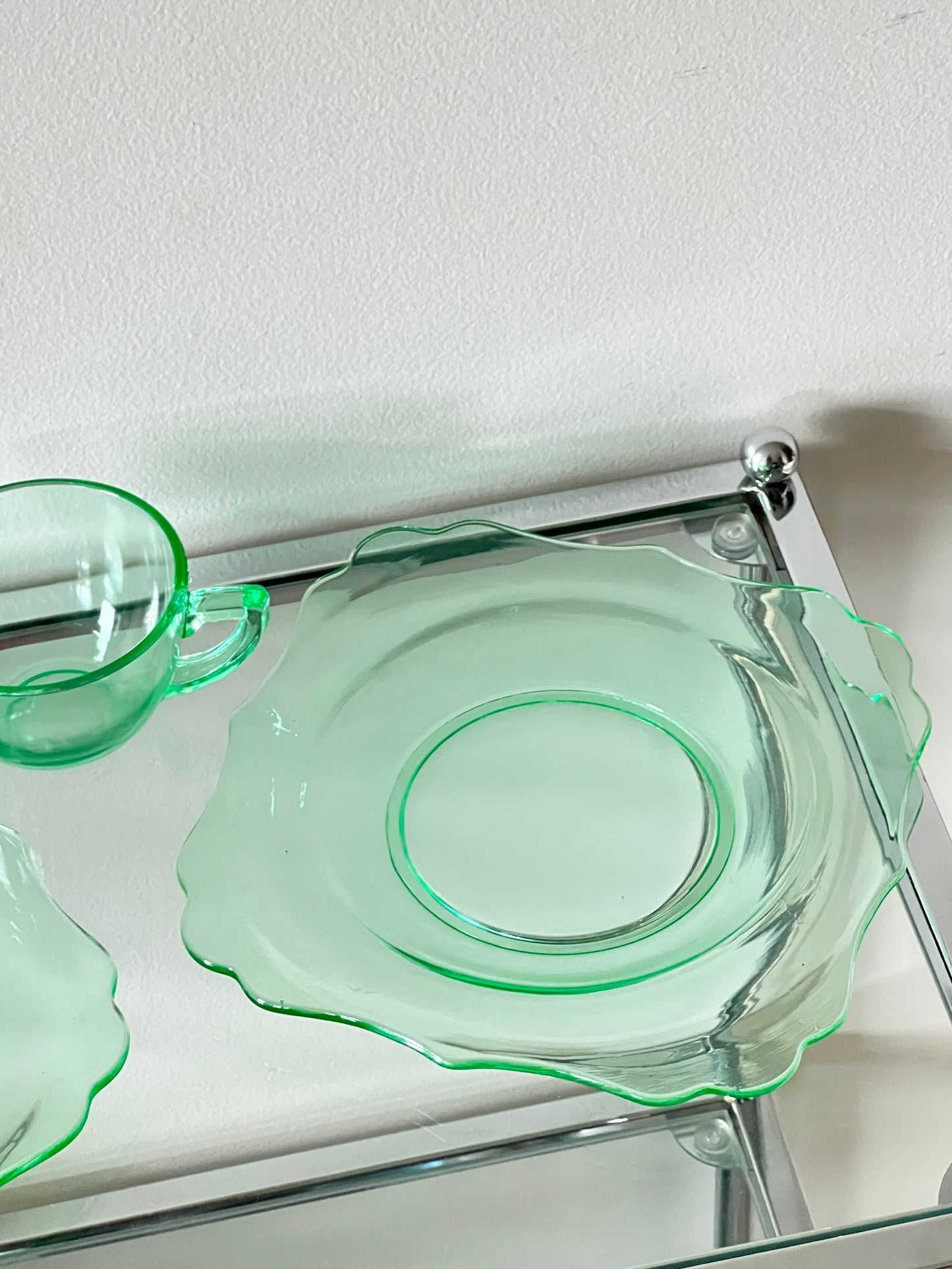 Vintage Square Green Glass