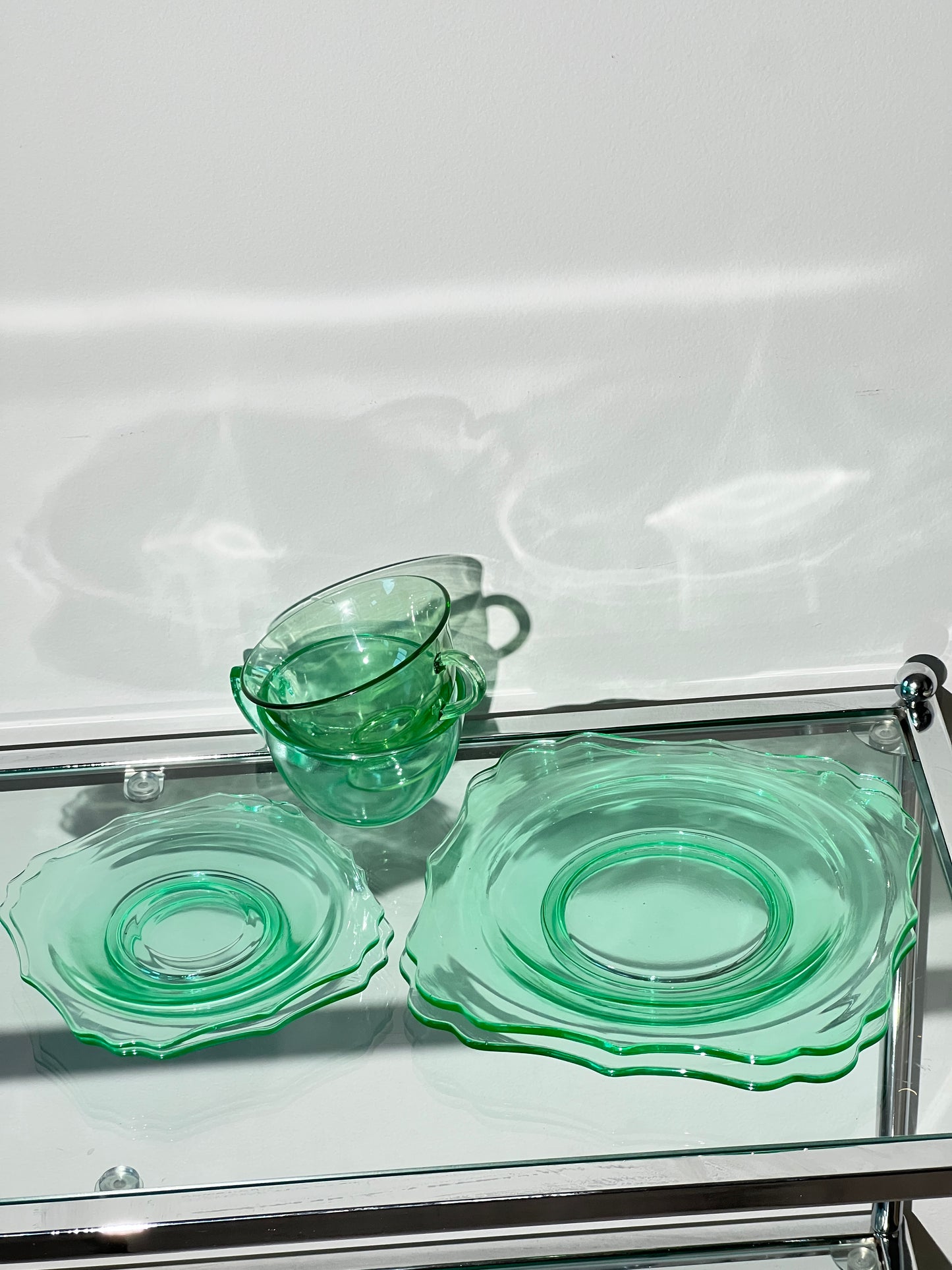 Vintage Square Green Glass