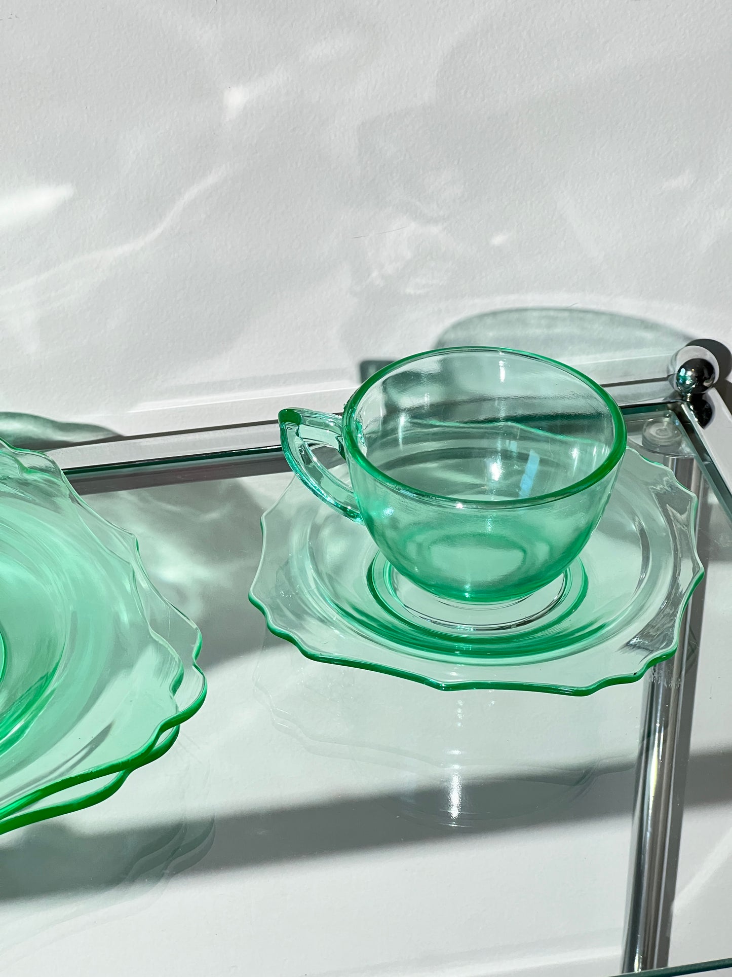 Vintage Square Green Glass