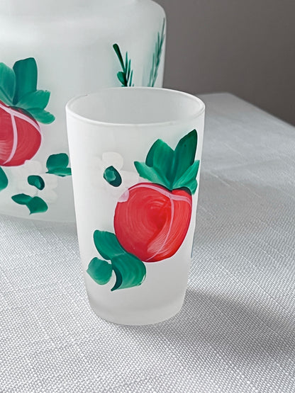 Vintage Hand-Painted Peach Drinking Set