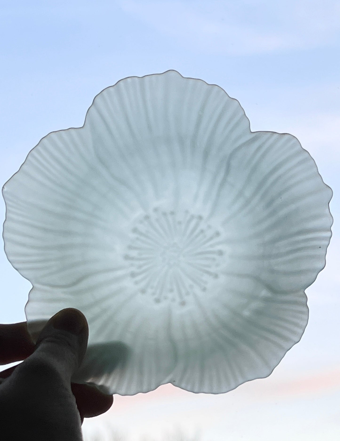 Vintage Frosted Flower Bowl