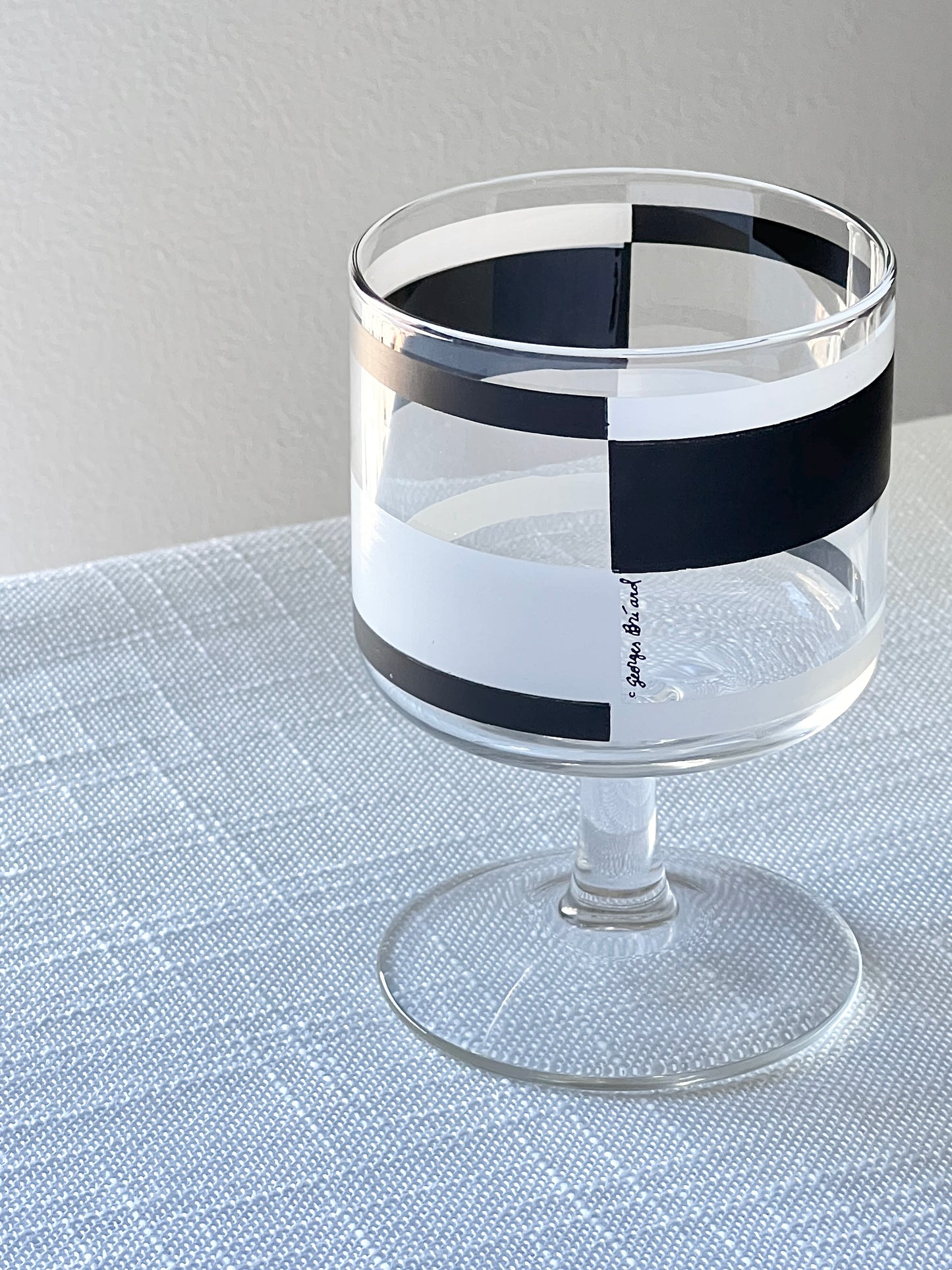 Geometric Black & White Glass