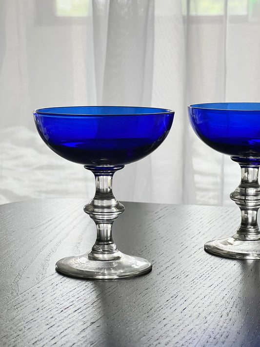 Cobalt Blue Champagne Coupe