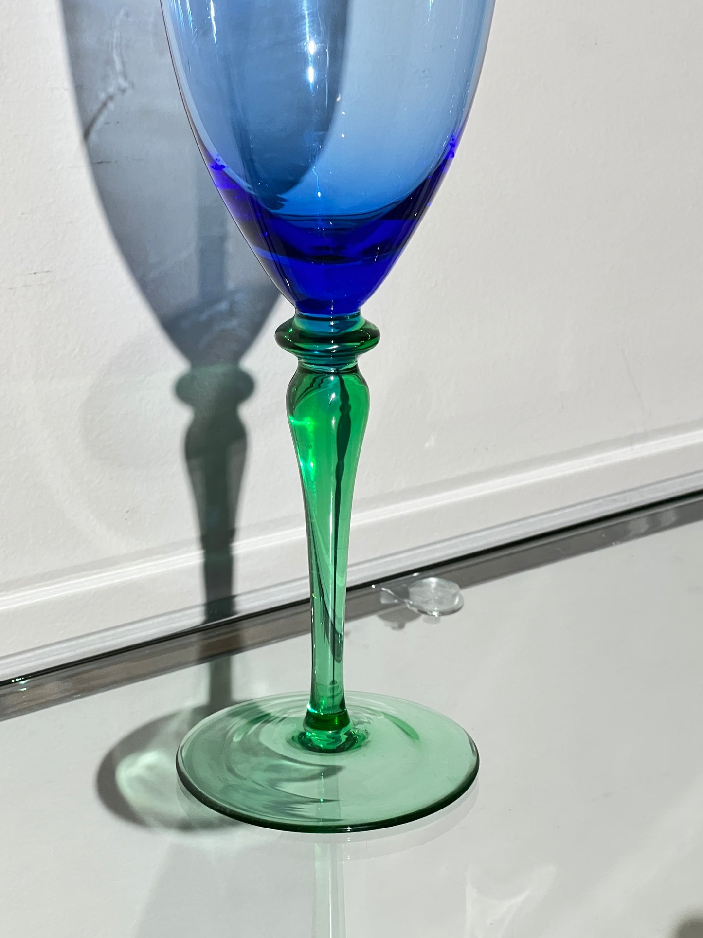 Vintage Blue & Green Crystal Glass