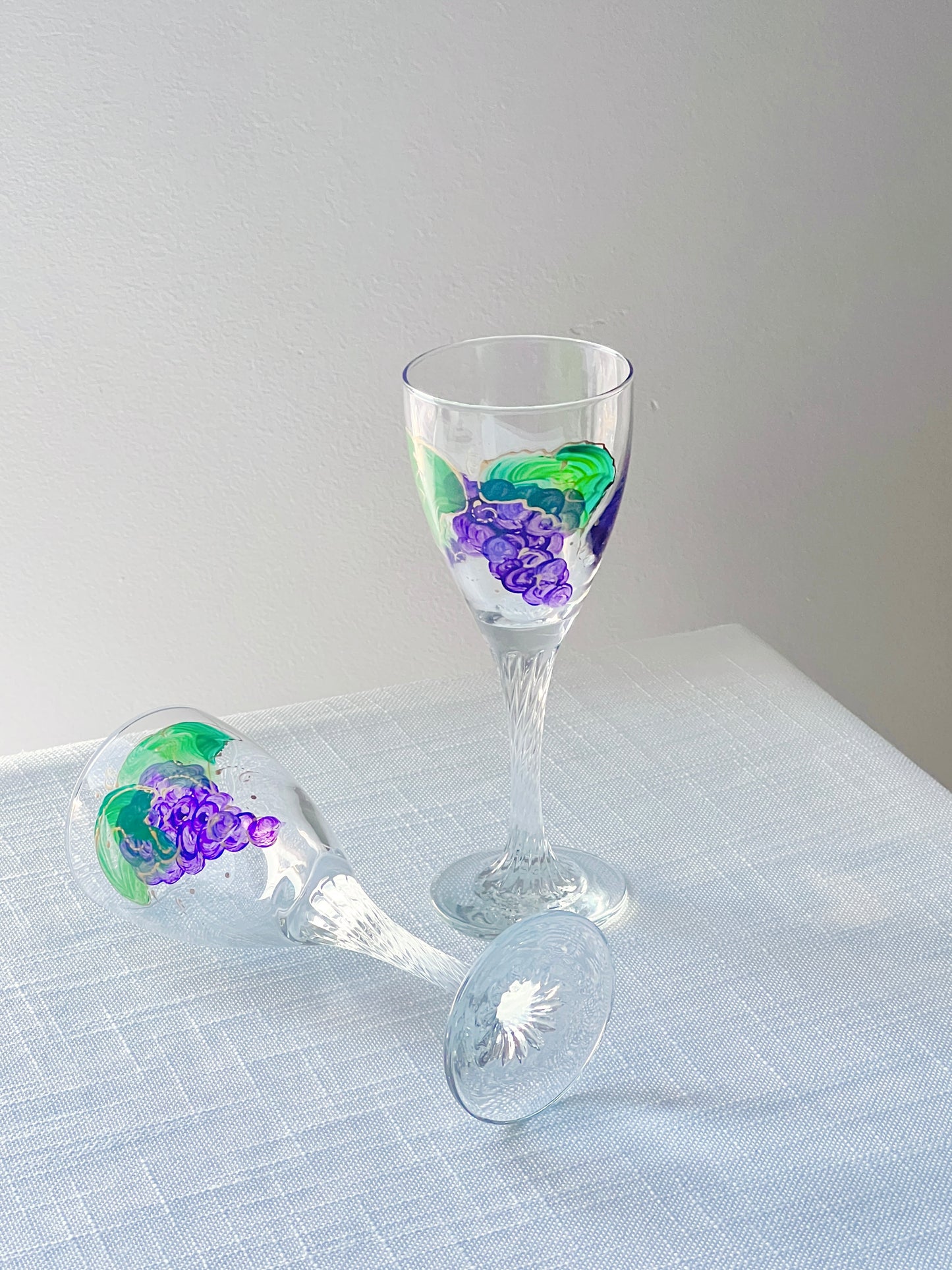 Vintage Hand-painted Grape Glass