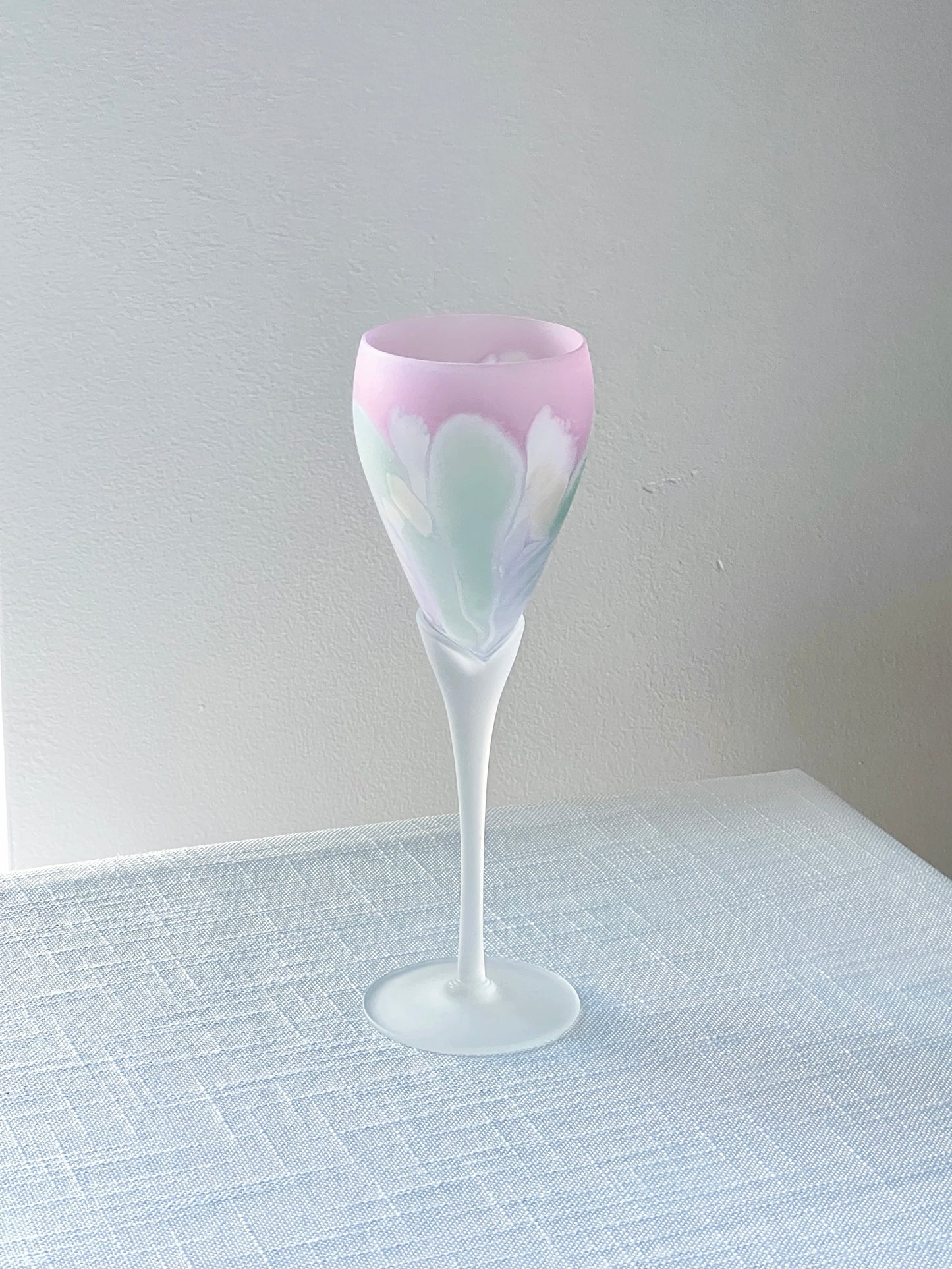 Frosted Hand-painted Floral Glass