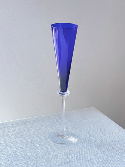 Cobalt Blue Champagne Glass