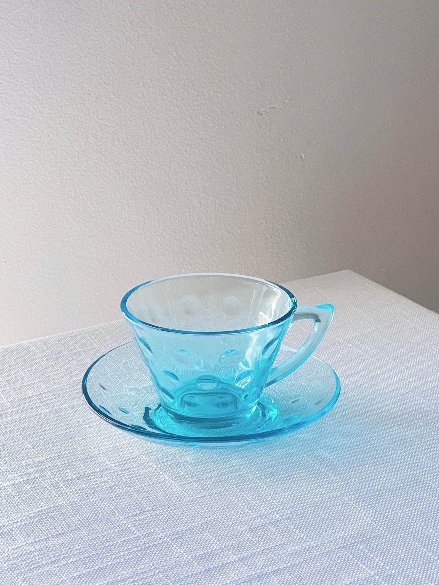 Vintage Blue Dots Coffee Cup & Saucer