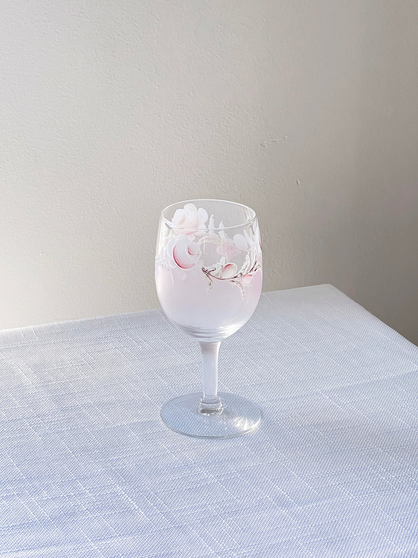 Vintage Hand-Painted Rose Glass