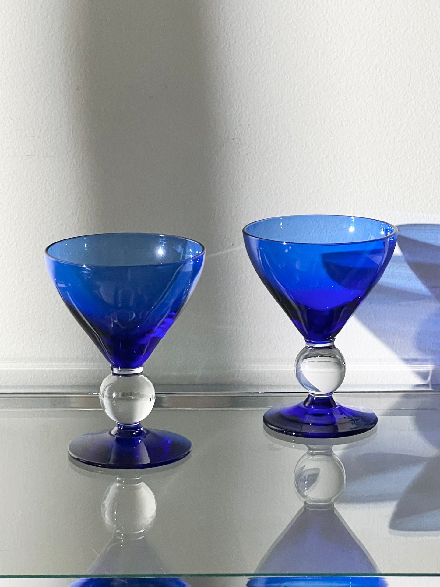 Vintage Contour Cobalt Blue Ball Glass