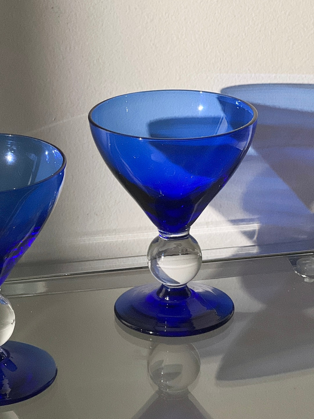 Vintage Contour Cobalt Blue Ball Glass