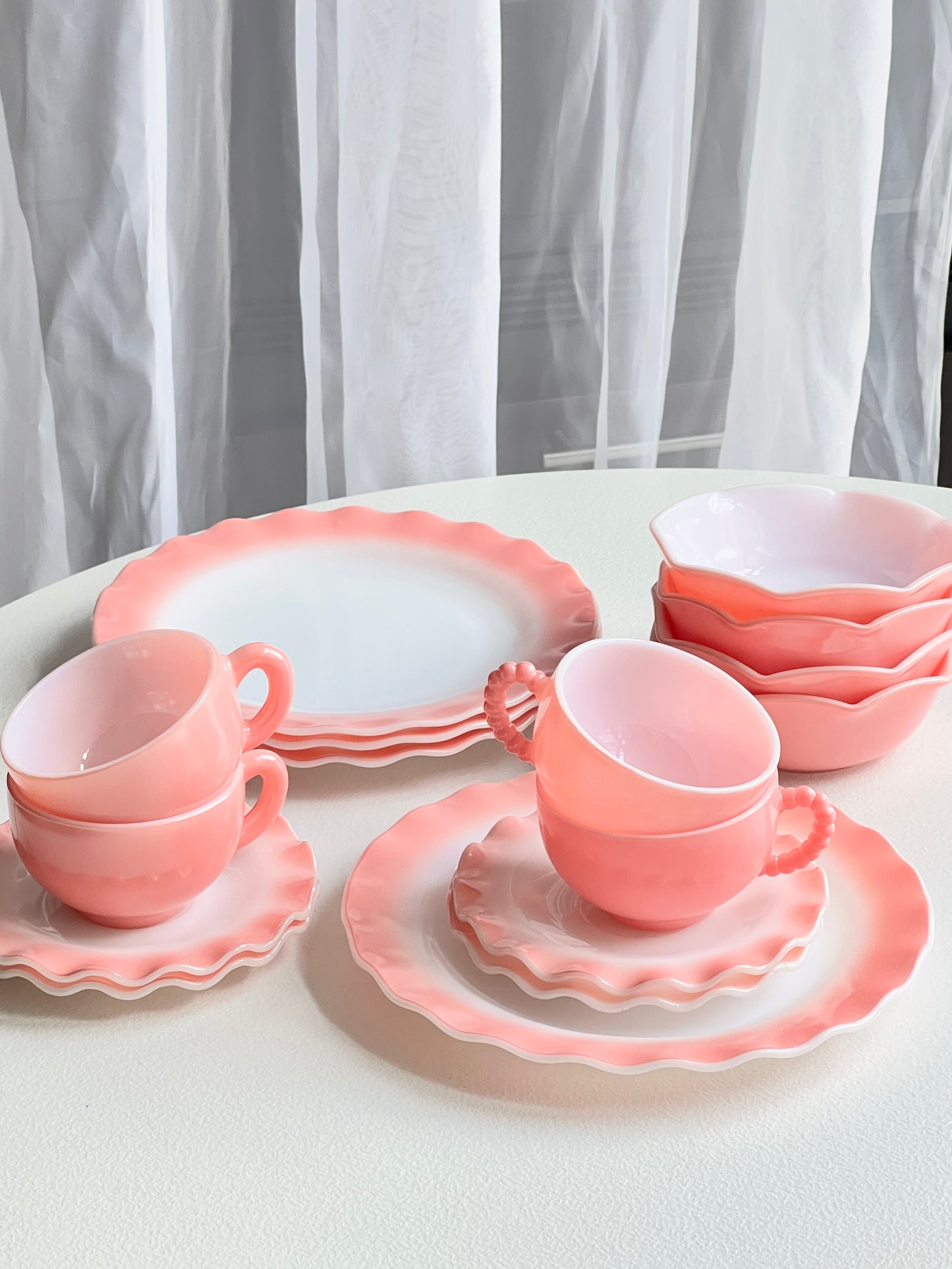 Vintage Pink Ripples Dinnerware