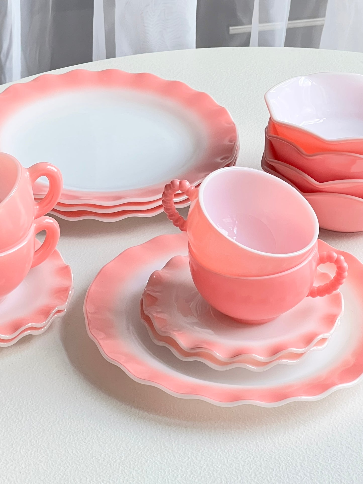 Vintage Pink Ripples Dinnerware