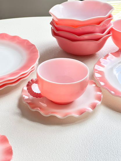 Vintage Pink Ripples Dinnerware