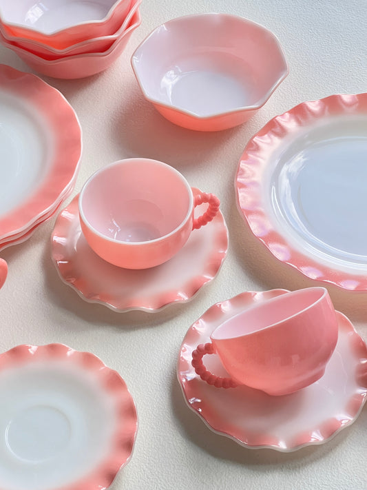 Vintage Pink Ripples Dinnerware