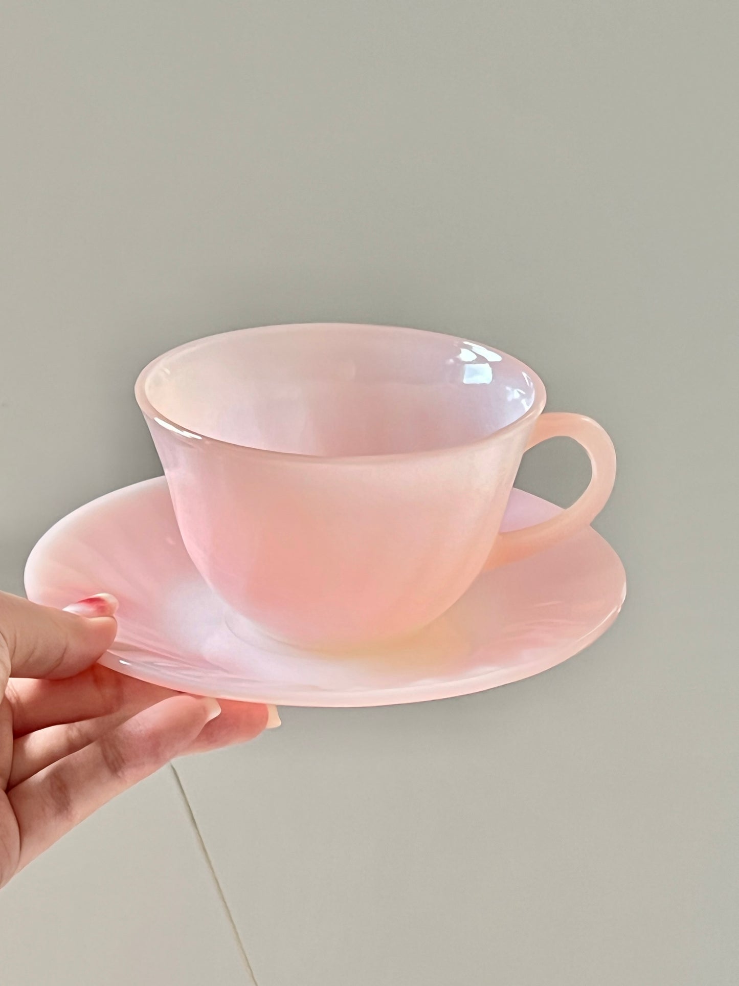 Pink Translucent Milk Glass