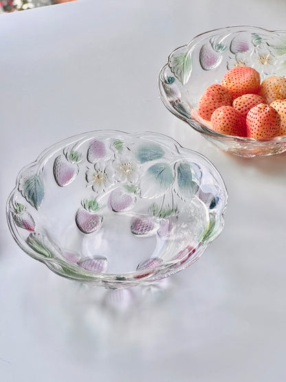 Vintage Embossed Strawberry Bowl