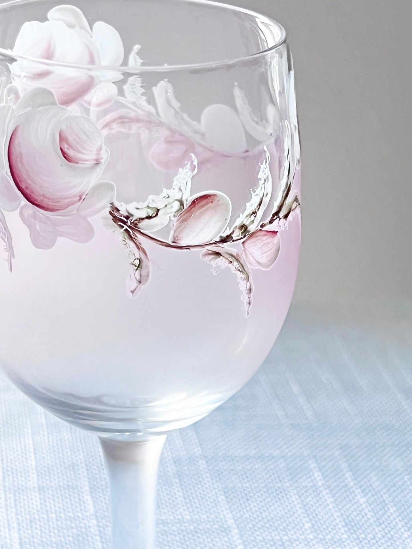 Vintage Hand-Painted Rose Glass