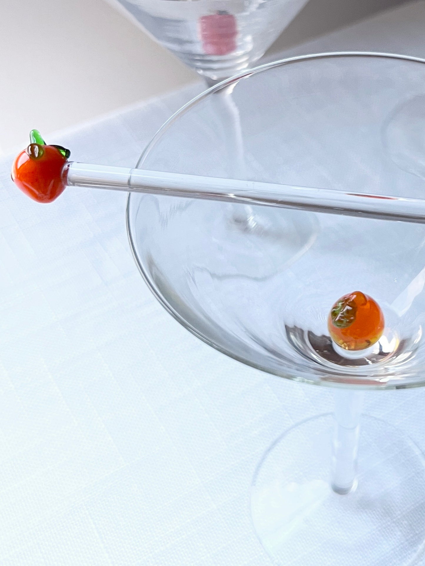 Vintage Fruit Martini w/Matching Stirrer Set