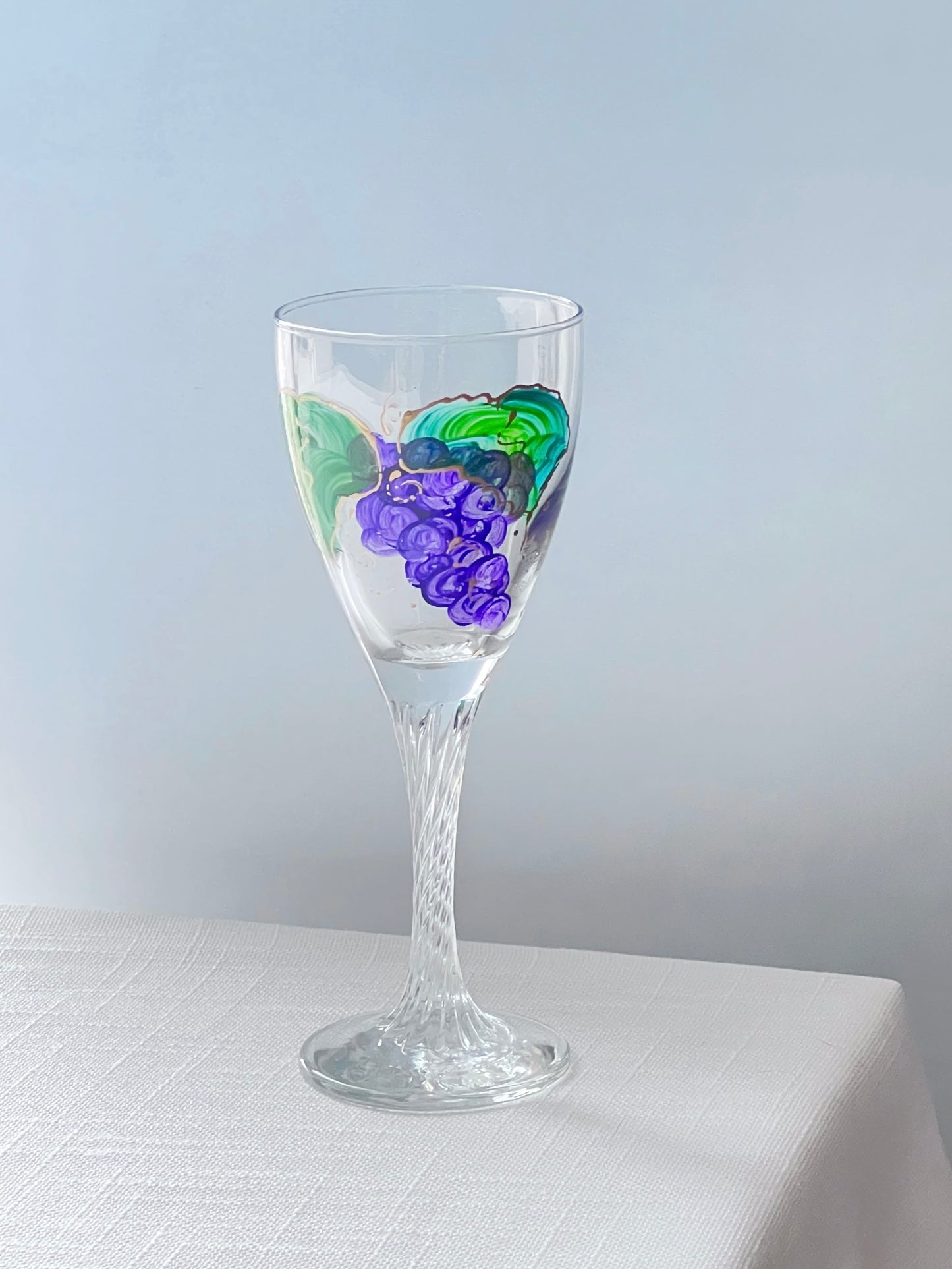 Vintage Hand-painted Grape Glass