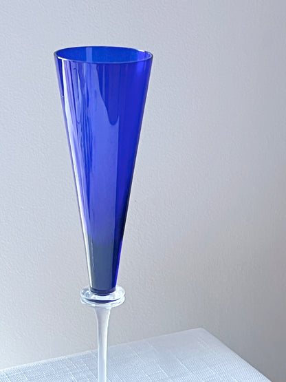 Cobalt Blue Champagne Glass