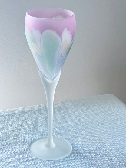 Frosted Hand-painted Floral Glass