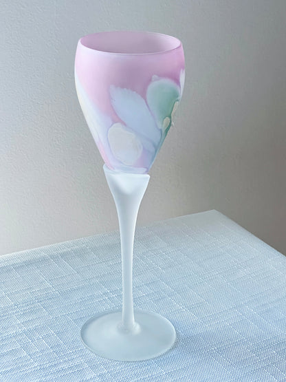 Frosted Hand-painted Floral Glass