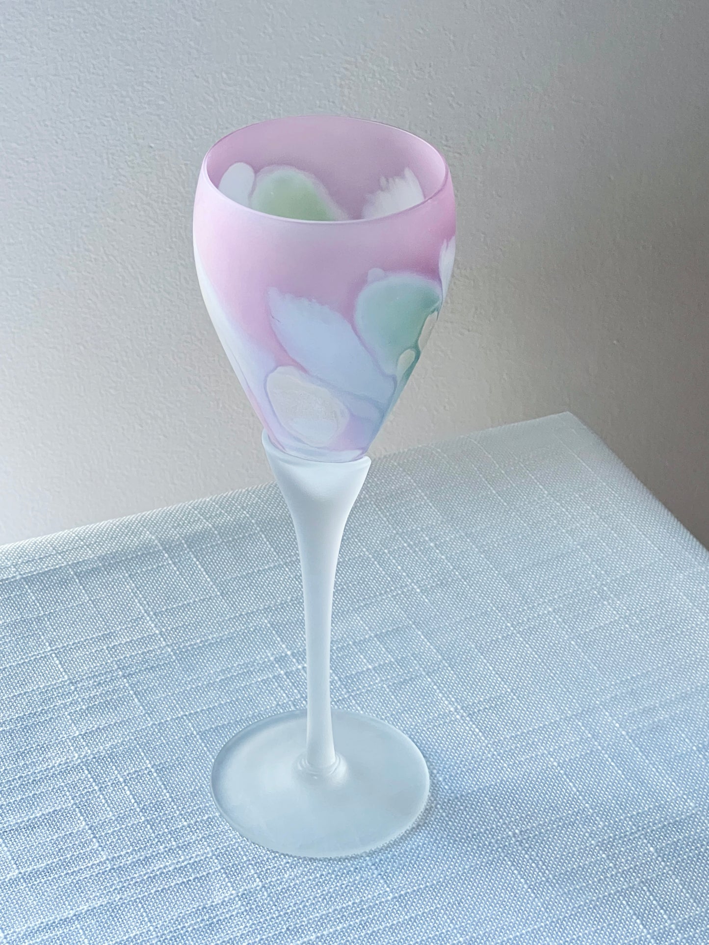 Frosted Hand-painted Floral Glass