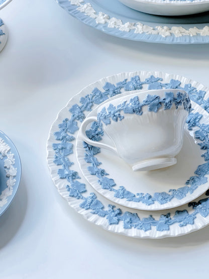 Vintage Embossed Blue&White Dinnerware