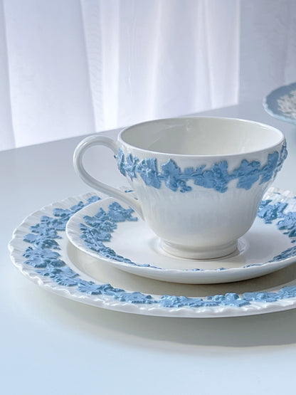 Vintage Embossed Blue&White Dinnerware