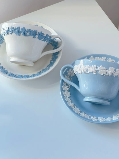 Vintage Embossed Blue&White Dinnerware