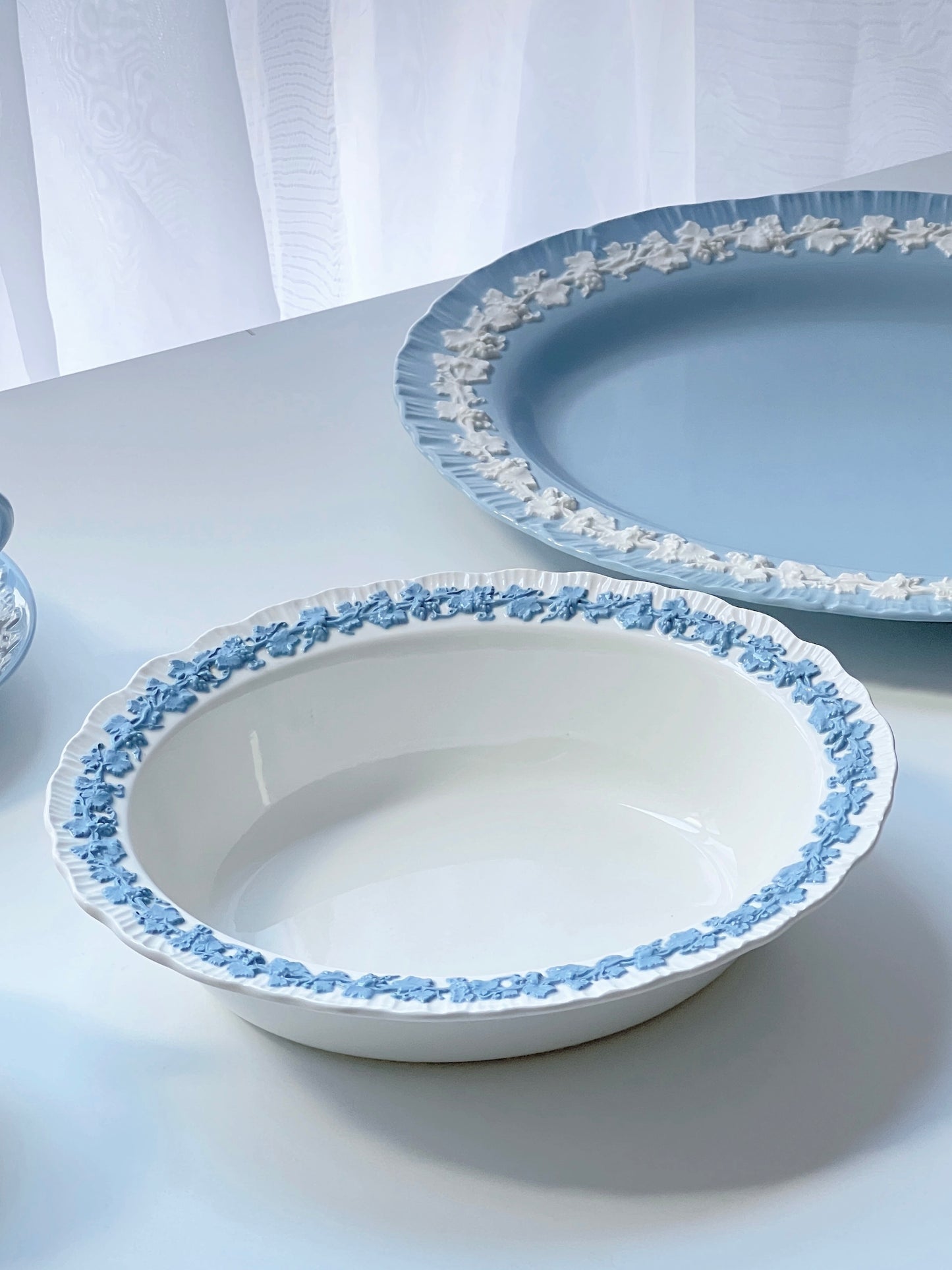 Vintage Embossed Blue&White Dinnerware