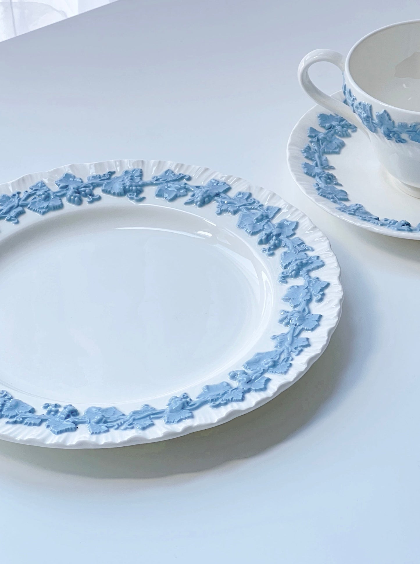 Vintage Embossed Blue&White Dinnerware