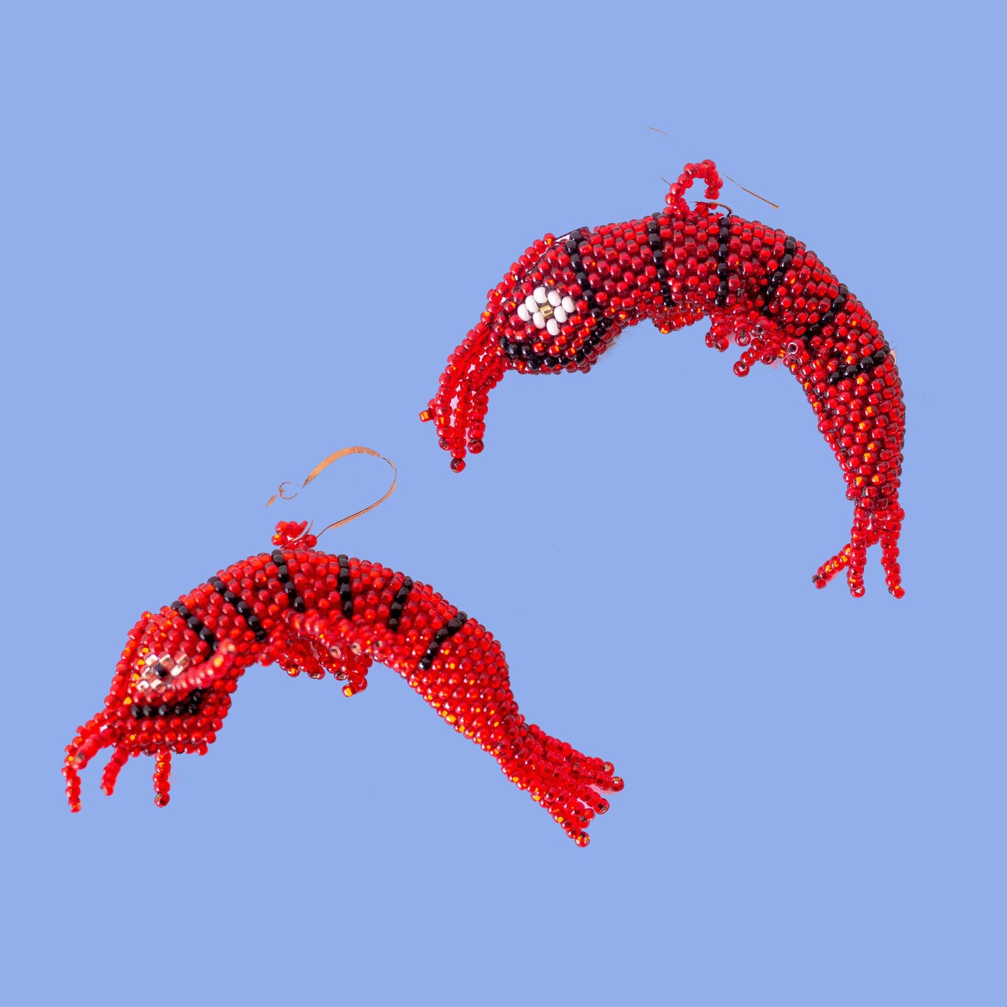 Beaded Wixárika Indigenous Made Shrimp Earrings