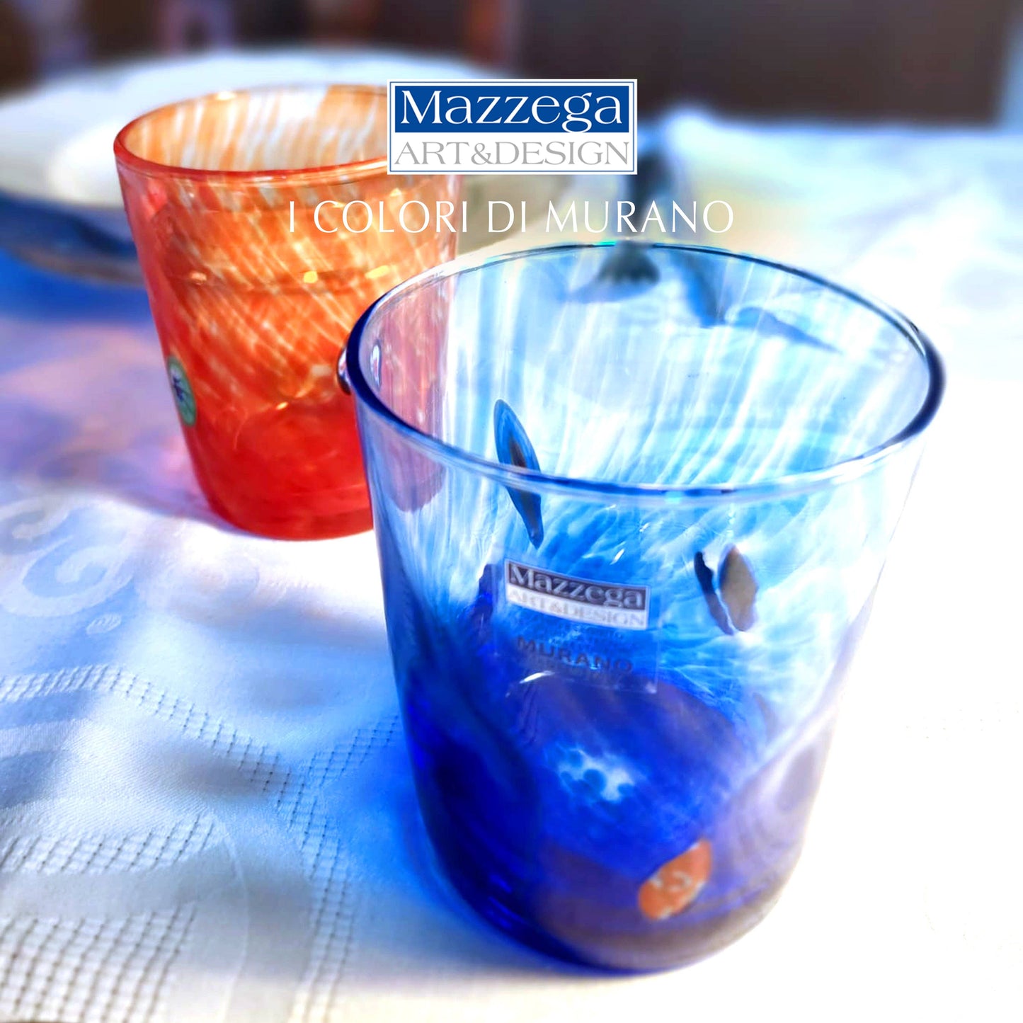 Murano Murrine Tumbler - Blue