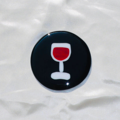 Happy Hour Glass Coaster - Onyx Red Wine