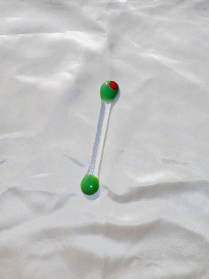 Happy Hour Glass Stirrers - Olive