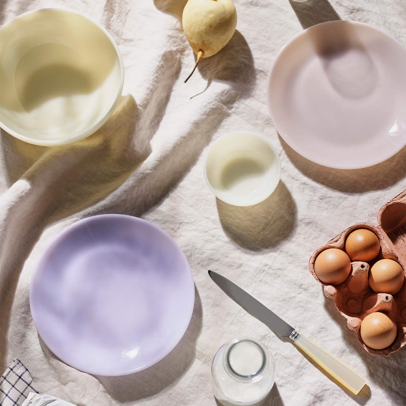 Milk Glass Plate - Lavender